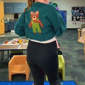 Adult Green Corduroy Bear Jacket